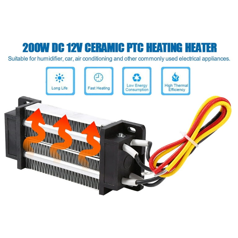 PTC Heaters, 200W DC 12V Electric Insulated Ceramic Thermostatic
