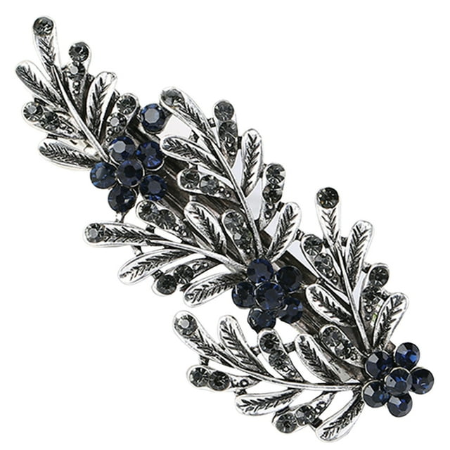 Leaf Hair Clip Decorative Rhinestone Hair Pin Alloy Hair Clip Leaf Hair Barrette