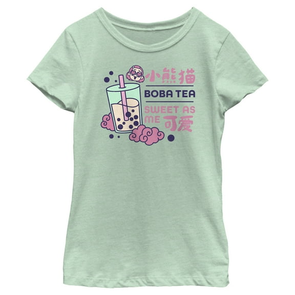 Girl's Turning Red Boba Tea Sweet as Me Graphic Tee Mint Small