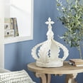 thumbnail image 3 of DecMode 16"W, 21"H Resin Country Crown Sculpture, White, 3 of 11