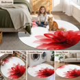 thumbnail image 6 of Round Area Rug-3ft Gradient Red Flower Non Slip Washable Circle Carpet Soft Large Floor Rugs for Living Room Bedroom Nursery Office, 6 of 9