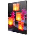 thumbnail image 4 of Northlight LED Lighted Flickering Paper Candle Lanterns and Orchids Canvas Wall Art - 15.75" x, 4 of 9