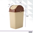 thumbnail image 3 of Superio 2.5 Gal Small Plastic Trash Can with Swing Top Lid – Beige/Brown, 3 of 6