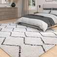 thumbnail image 3 of Oasis Waves White and Dark Gray Polyester Area Rug, 3 of 3