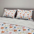 thumbnail image 2 of Fox Comforter & Sham Bedding Set, Repetitive Pattern with Animal Head Hearts and Colorful Flowers Nature Themed, 3 pcs Duvet Set Microfiber Filling Quilt, 5 Sizes, Multicolor, by Ambesonne, 2 of 4