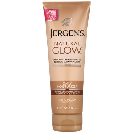 (2 pack) Jergens Natural Glow Daily Moisturizer Fair to Medium Skin Tones, 7.5 FL (Best Natural Sunless Tanning Lotion)