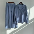 thumbnail image 2 of Ensemble 2 Pcs pour Femmes, Chemise Boutonnée et Pantalon Grand Décontracté, 2 of 8