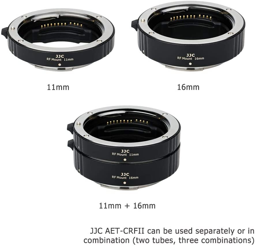 JJC RF Mount Auto Focus Macro Extension Tube Set for Canon EOS R R5 R6