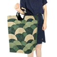 thumbnail image 4 of Yayeee Freestanding Laundry Hamper with Handle Collapsible Large Storage Basket for Clothes, Green Abstract Shapes, 4 of 7