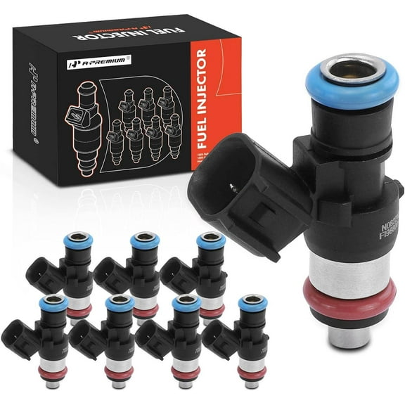 A-Premium Fuel Injectors Compatible with Chevrolet Camaro 2010-2015, Corvette 2006-2013, SS 2014-2017 & Pontiac G8 2008-2009, V8 6.2L V8 7.0L, Set of 8, Replace# 12576341