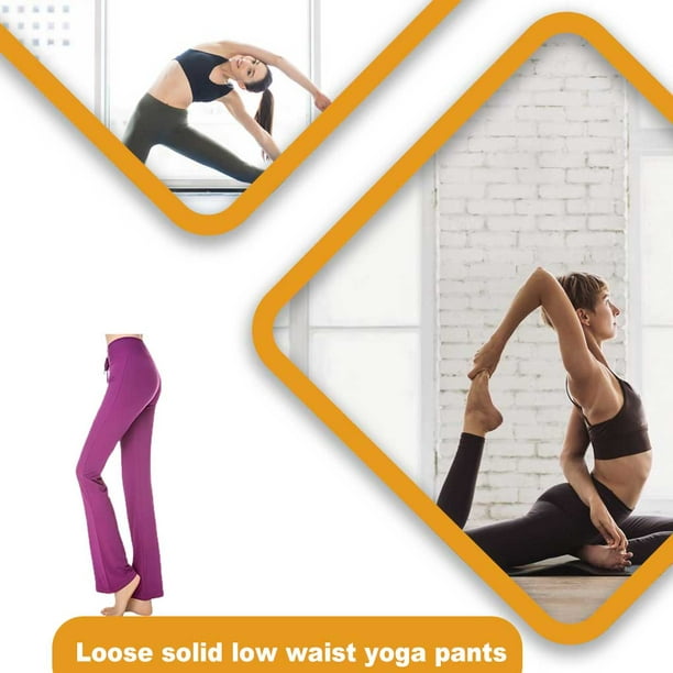 Yoga Sports Pants Women Low Waist Waist Moisture Full Length Loose Leggings  Elastic Casual Trousers Activewear Fitness Dancing