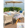 thumbnail image 4 of Easter Bunny Outdoor Tablecloth - 60x84 Inch Rectangle Dining Table Cover, Blue Easter Eggs Spring Floral Colorful Plaid Waterproof Outdoor Table Cloth with Umbrella Hole & Zipper for Picnic/Patio, 4 of 7
