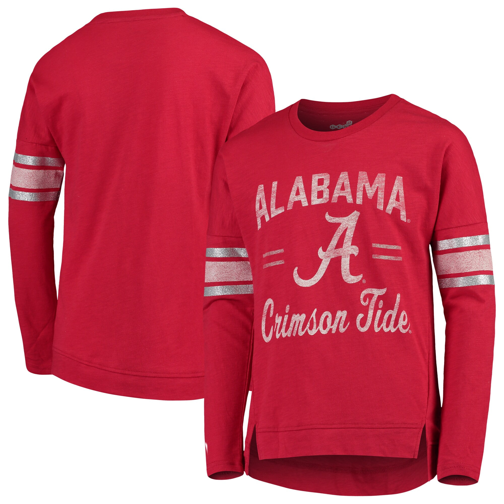 Alabama Crimson Tide Girls Youth Team Captain Long Sleeve Slub TShirt Crimson