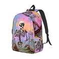 thumbnail image 2 of Naloa Canvas Backpack for Men Women Sky Sunflower Skull Print Rucksack Casual Travel Daypack Large and Small Durable College Tote Satchel Bookbag for Teens, 2 of 8