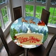 thumbnail image 6 of 47inch Round Christmas Tablecloth Waterproof Circular Table Cover Protector - C, 6 of 6