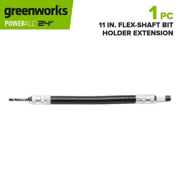 Greenworks 11" Flex-Shaft Bit Holder Extension with 1/4" Hex Magnetic Bit Holder and 180Ëš Flexibility, PA51410A1