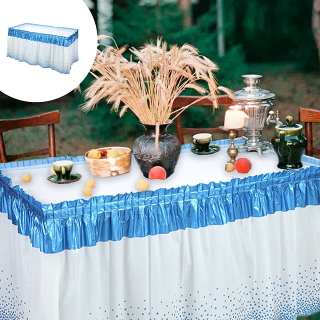 PALIFEUR Household Essentials Table Skirt Party Table Skirt Desk Skirt Falda Table Skirts For Rectangle Tables