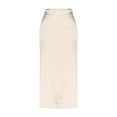 thumbnail image 6 of QATAINLAV Womens Elegant Satin Maxi Skirt High Waisted A Line Long Skirts for Cocktail Party Solid Color Office Work Skirts, White, XL,, 6 of 9