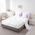 thumbnail image 5 of jejeloiu Cute Cartoon Bow 7pcs Bedding Comforter Set,Purple Bowknot Queen Bedding Sets For Bowtie Girl Reversible, 5 of 7