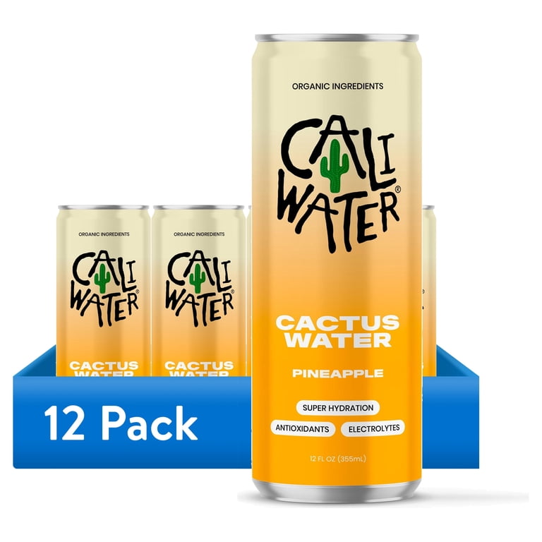 Caliwater Organic Pineapple Cactus Water, 12 fl oz Cans, 12 Pack photo 1