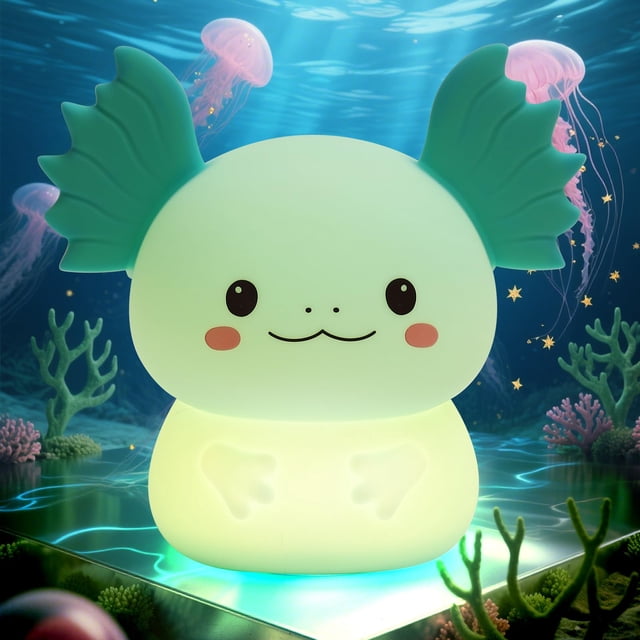 Lámpara de Noche Recargable de Silicona Ollycasa Axolotl