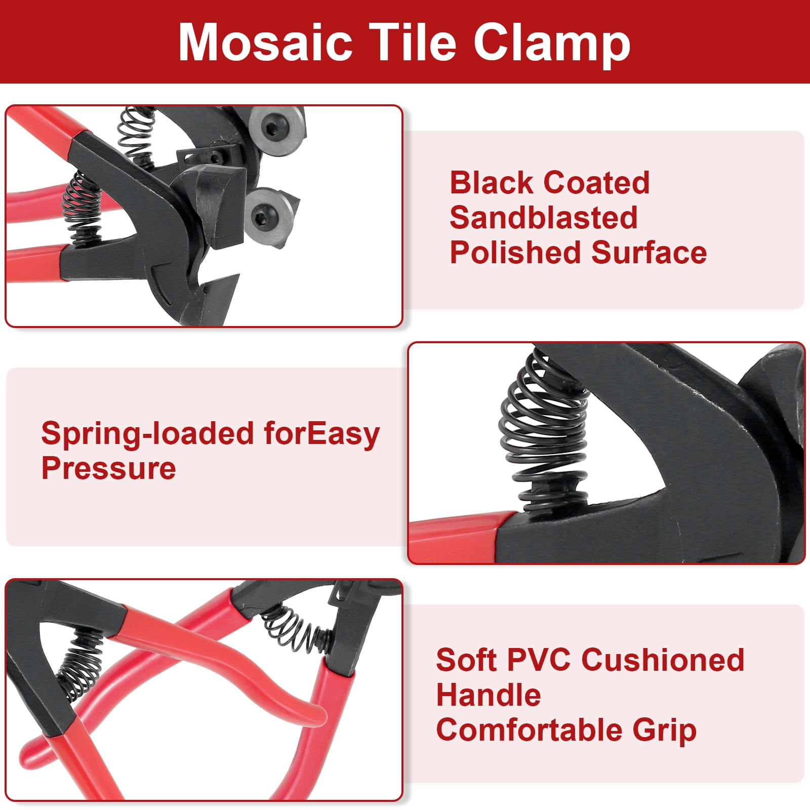 2 Pcs Glass Tile Nippers Set with Handle Heavy Duty Wheeled Glass Mosaic Nipper and Hd Ceramic Tile Nipper for Cutting Glass Mosaic Ceramics Stone Metal