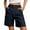 Dark Blue, variant on MIXUE Shorts For Women Summer Cargo Solid Color Button High Waist With Pockets Casual Shorts Beachwear,Black,S