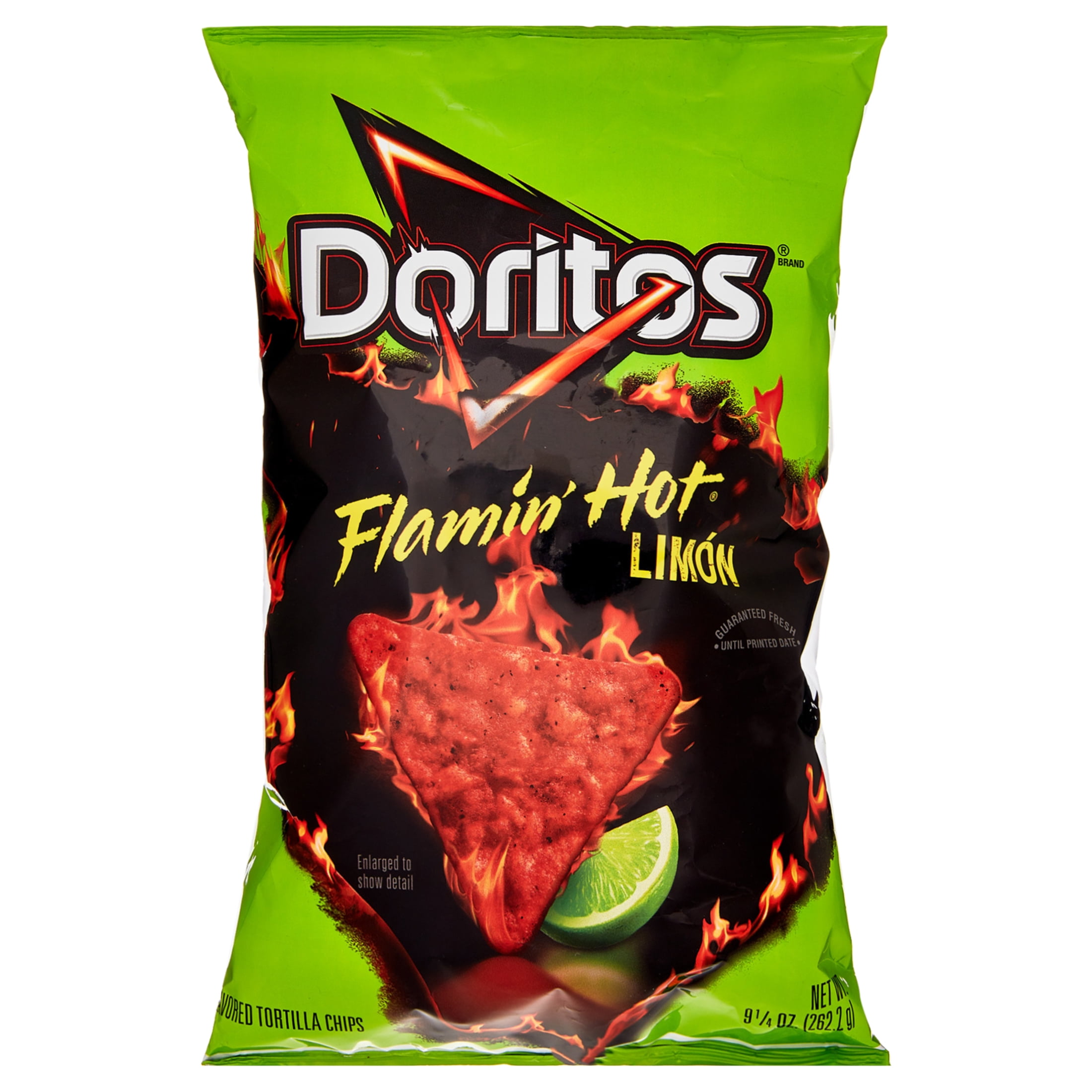 Doritos Flavored Tortilla Chips Flamin' Hot Limon 9.25 oz Bag -Pack Of 6