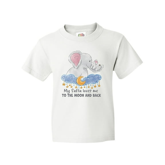 Inktastic My Safta Loves me to the Moon and Back Elephant Family Youth T-Shirt