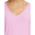 thumbnail image 4 of No Boundaries Women's Junior's Brushed V-Neck Short Sleeve T-Shirt, 4 of 5