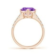thumbnail image 2 of ANGARA Natural 2.18 Ct. Amethyst with Diamond Classic Ring in 14K Rose Gold for Women (Ring Size: 9), 2 of 10