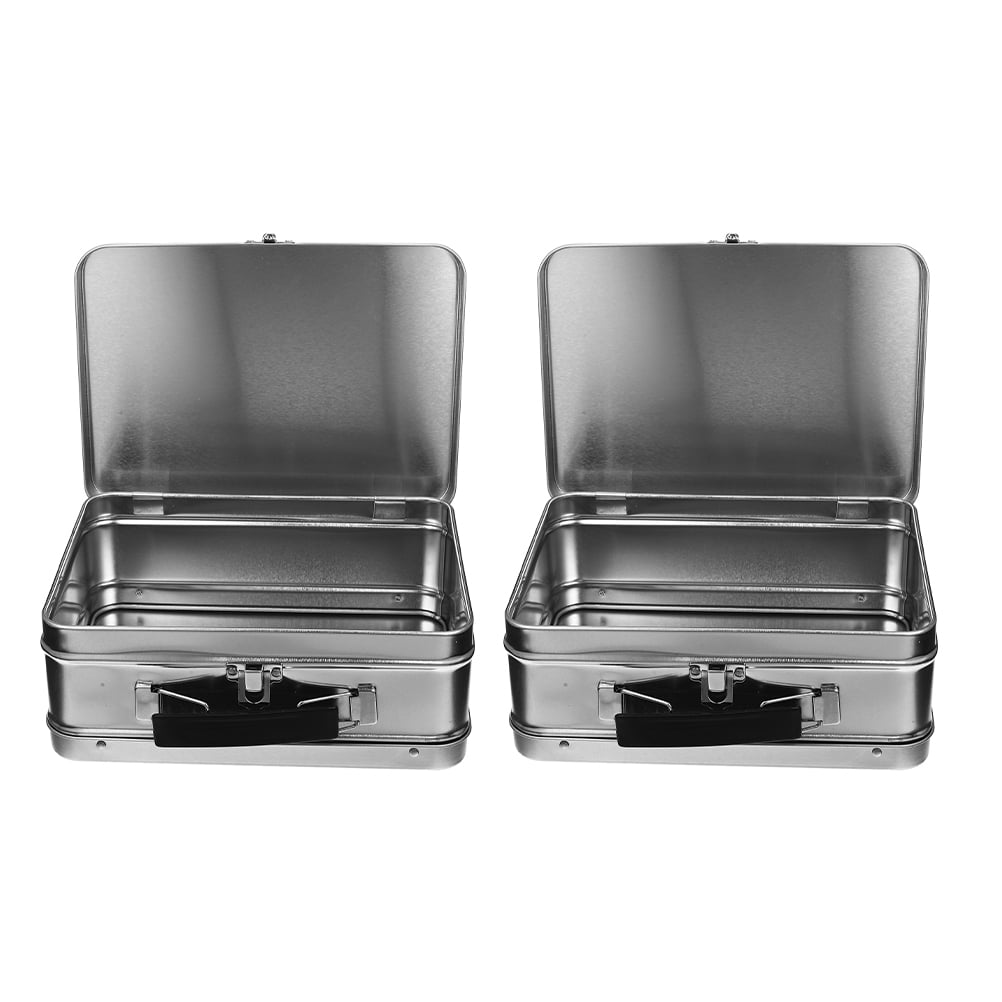 WHAMVOX  2 Pcs Keepsake Jewelry Tinplate Box Storage Travel