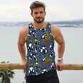 thumbnail image 6 of Pofeuu Festive Cats and Trees Print Men's Workout Tank Tops Sleeveless Muscle Gym Shirt Quick Dry-Small, 6 of 7