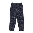thumbnail image 3 of Lsque Copper-Gold Gloss Outline Flower Print Women's Pajama Pants, Lounge Pant - Comfortable Home Wear,Elastic Waistband, Stylish Design-Small, 3 of 9