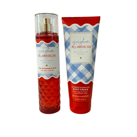 Bath & Body Works Gingham All American Mist & Body Cream Set