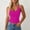 Hot Pink, variant on Women's V Neck Tank Tops Sleeveless Knitted Ribbed Basic Crop Tops Trendy Going Out Tops Gray S(S)