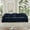 Blue, variant on Elegant Mid Century Large 3 Seater Sofa with Removable Ruffled Skirts and Flared Arms, Comfy Chenille Fabric Couch with Spindle Legs for Living Room, Green