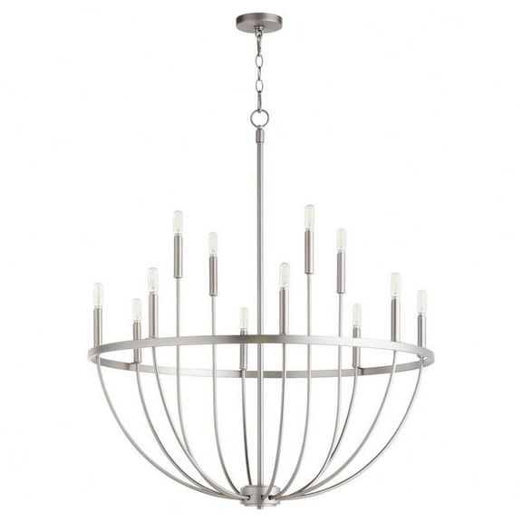 12 Light Chandelier-40 inches Tall and 34 inches Wide-Satin Nickel Finish Bailey Street Home 183-Bel-5054803
