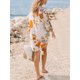 thumbnail image 3 of Vestido de blusa para mujer, cuello en V, manga larga, suelto, vestido de verano, vestidos casuales, bikini, vestido camisero, 3 of 4