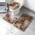 thumbnail image 1 of Xiao Hua 2 juegos de alfombrillas antideslizantes para inodoro y baño, juego de tres piezas de almohadillas para inodoro, alfombrilla de baño absorbente, limpia y reutilizable para ducha (café)., 1 of 5
