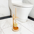 thumbnail image 4 of 2X Wood Toilet Brush and Holder Set, Wood Toilet Bowl Cleaner Brush for Bathroom, Toilet Scrubber with Stand, 4 of 7