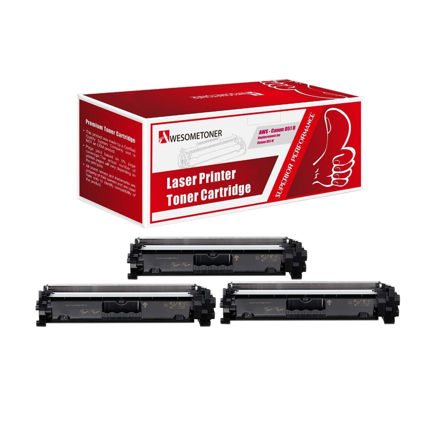 Printers Scanners Supplies 3 Pk 051 H Toner Cartridge Compatible For Canon 051h Imageclass Lbp162dw Yaguesa Es