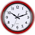thumbnail image 2 of Reloj de pared retro de 10 pulgadas, cocina roja, años 50, diseño vintage, redondo, silencioso, sin tictac, funciona con pilas, reloj de cuarzo de calidad, 2 of 5