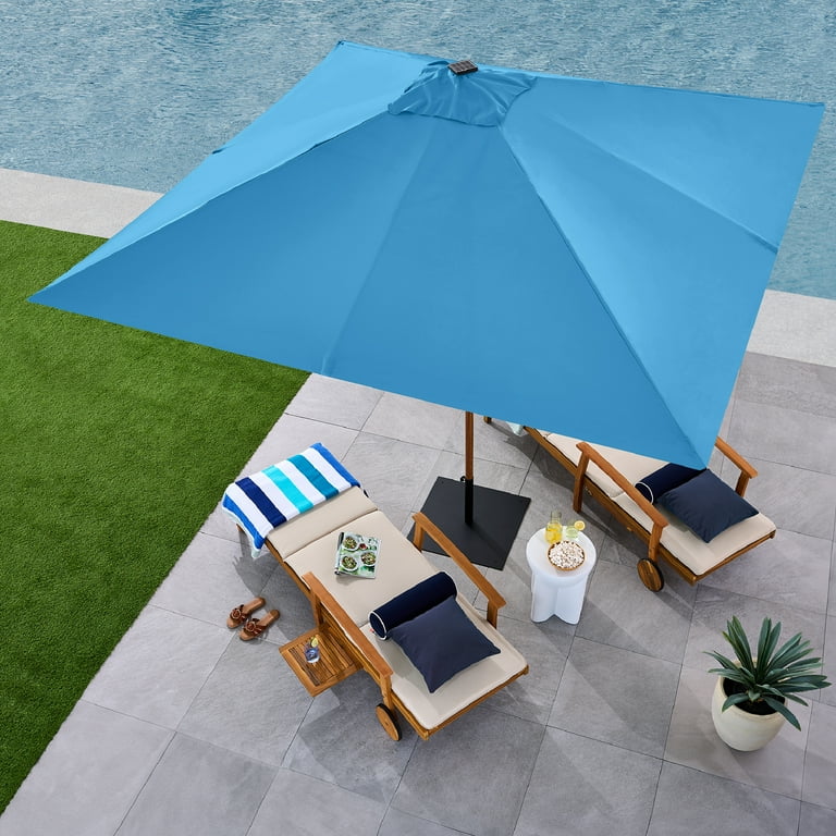 best sunbrella patio umbrellas SUNBRELLA Fabric Aluminum Patio Cantilever Umbrella in Wood Color
