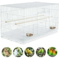 thumbnail image 7 of 30-inch Stackable Bird Cage for Parakeets, Cockatiels, Conures | Spacious Flight Cage with Slide-out Tray & 2 Wooden Perches - White, 7 of 7