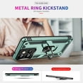 thumbnail image 3 of Feishell Hybrid Armor Phone Case for Moto G 5G (2025),Military Grade Shockproof 360 Rotatable Metal Ring Holder Kickstand Support Magnetic Car Mount Dual Layer Protective Phone Cover,Darkgreen, 3 of 7