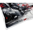 thumbnail image 5 of Japanese Cherry Blossom Throw Blanket, Mountain Cherry Branches Red Sun Ink Painting Asian Nature Scenery Soft Warm Flannel Black White Grey Throw Blanket,50X60, 5 of 5