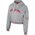 thumbnail image 2 of Women's The Wild Collective Heather Gray Oklahoma Sooners Cropped Shimmer Pullover Hoodie, 2 of 3