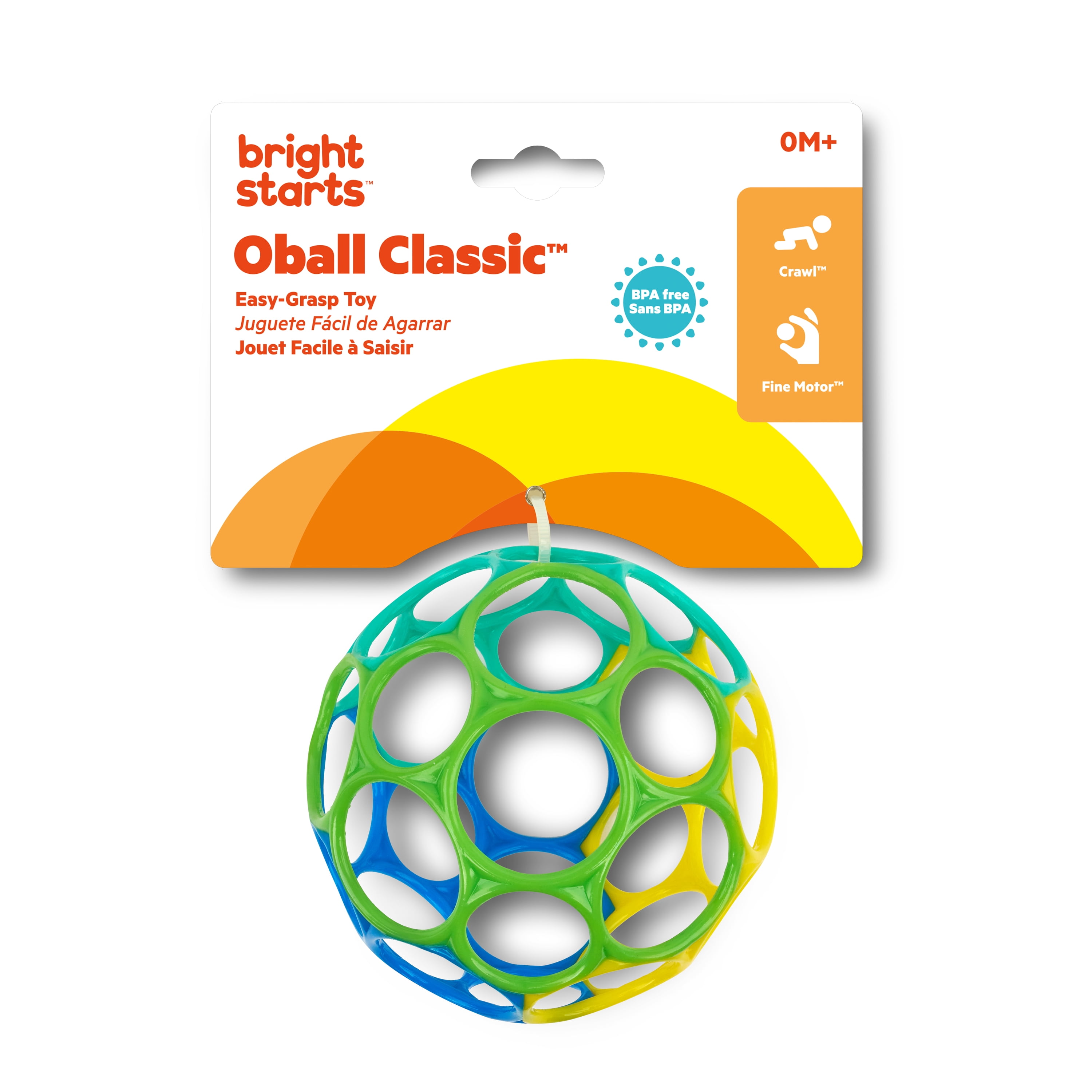Oball Easy Grasp Classic Ball Infant Toy, Blue/Green, Unisex, 4 Inches