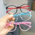 thumbnail image 2 of Kids Anti-blue Light Glasses Children Boys Girls Transparent Round Computer Goggles Eye Protection Ultralight Frame Eyewear Blue, 2 of 6